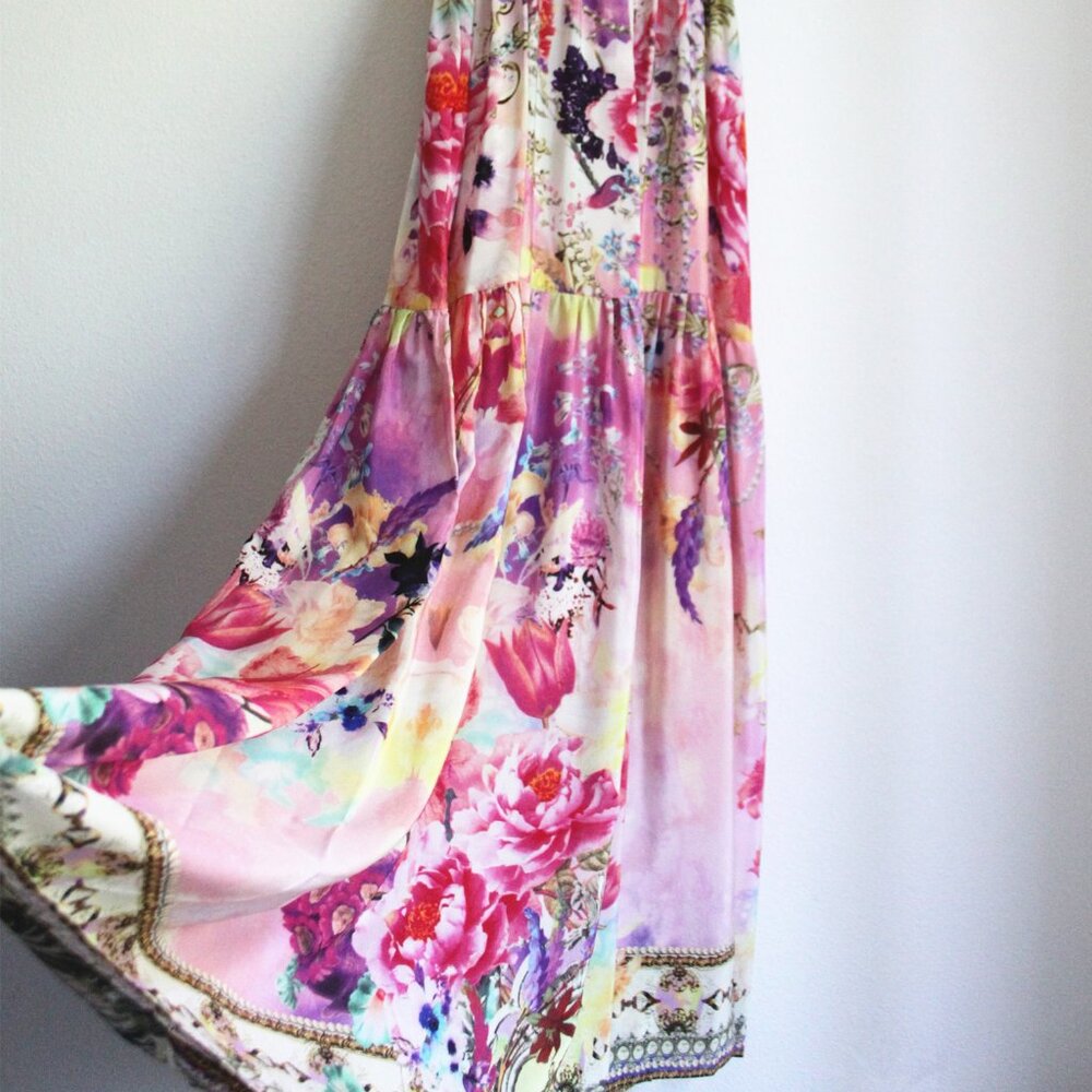 Camilla Shirred Waist Detail Maxi Dress, Sonic Symphonies, Size S - Picture 5 of 8